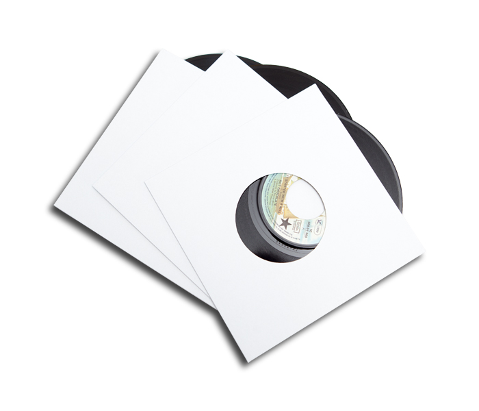 OnlyVinyl Outer Record Sleeves Cardboard Center Hole White 7" Set (20 pcs.)