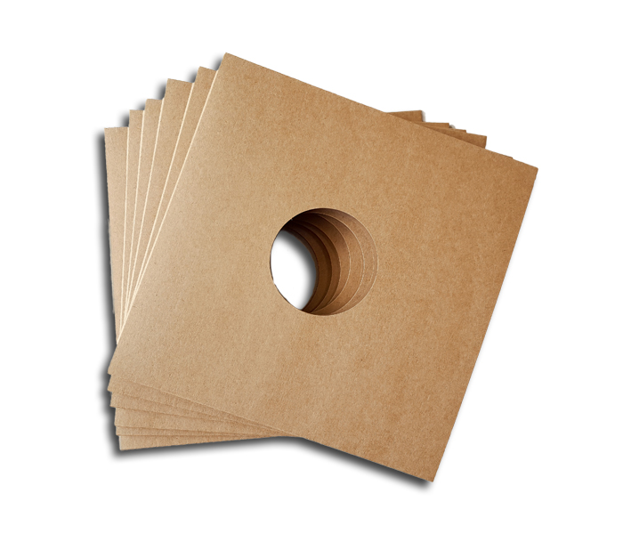 OnlyVinyl Outer Record Sleeves Cardboard Center Hole Kraftpack Brown Set (25 pcs.)
