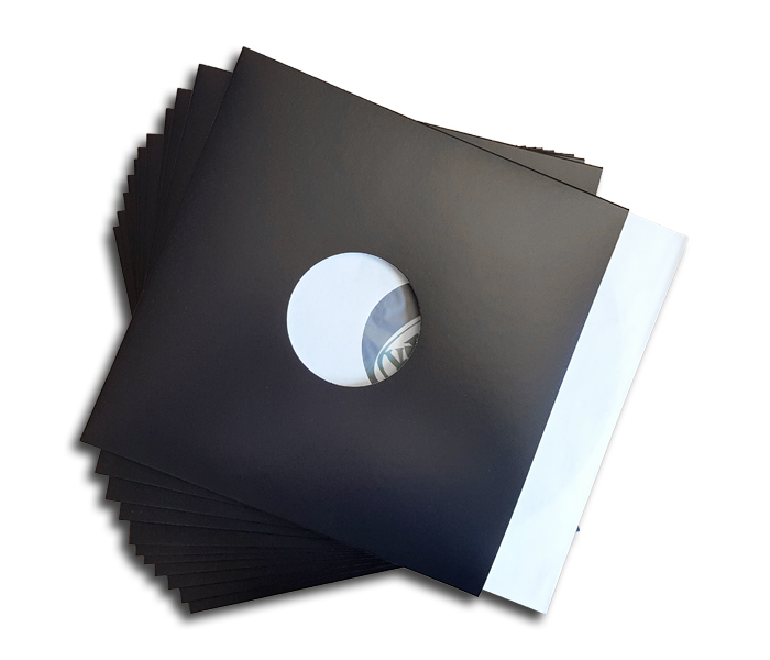 OnlyVinyl Outer Record Sleeves Cardboard Center Hole Black