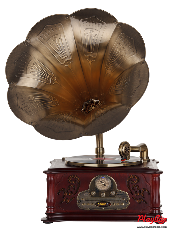 Playbox Gramophone-IV Nut Brown