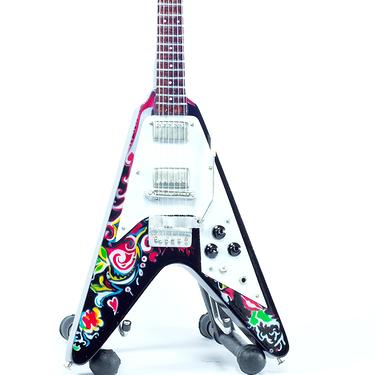 Mini Guitar Replica Jimmy Hendrix Psychedelic Flying V