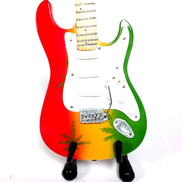 Mini Guitar Replica Bob Marley Marijuana Theme