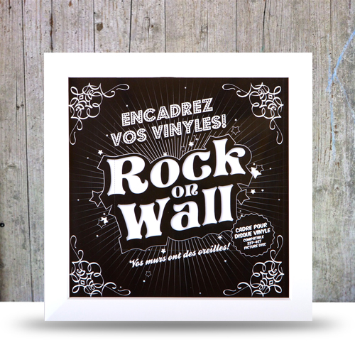 Rock on Wall Album Cover Frame Plastic White