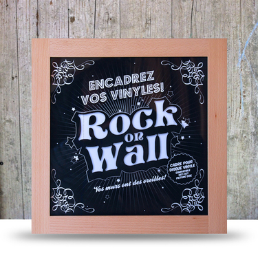 Rock on Wall Album Cover Frame Deluxe Wood Beech