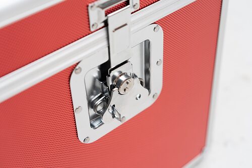 Rock on Wall Flight Case 25 LP Red