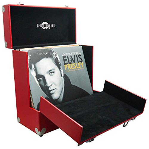 Retro Musique Leather Vinyl LP Case Red