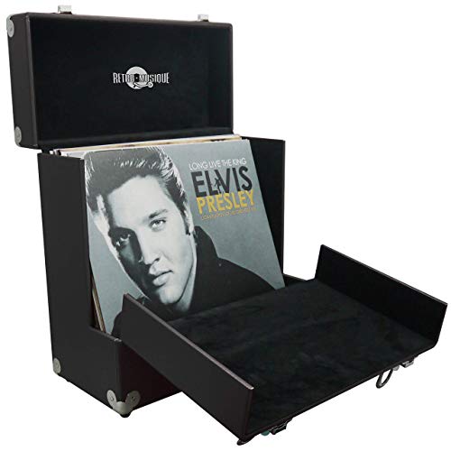 Retro Musique Leather Vinyl LP Case Black