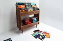 Symbol Audio Luxe 3-Bay Record Stand Natural Walnut