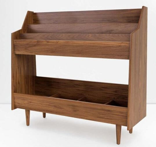 Symbol Audio Luxe 4-Bay Record Stand Natural Walnut