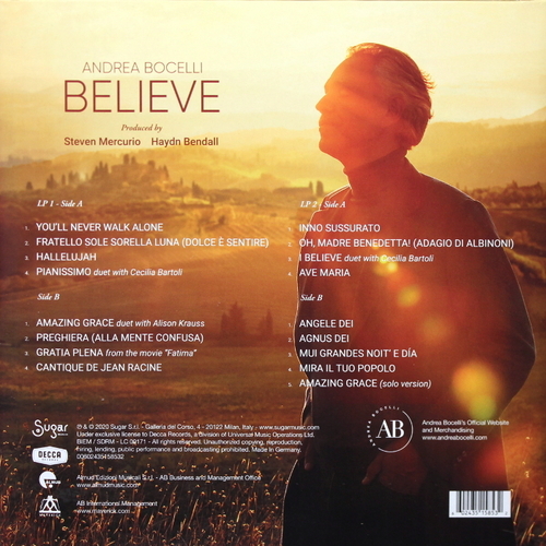 Andrea Bocelli Believe Deluxe Edition (2 LP)
