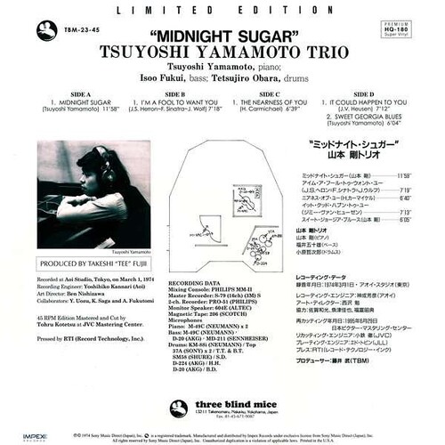Tsuyoshi Yamamoto Trio Midnight Sugar 45 RPM (2 LP)