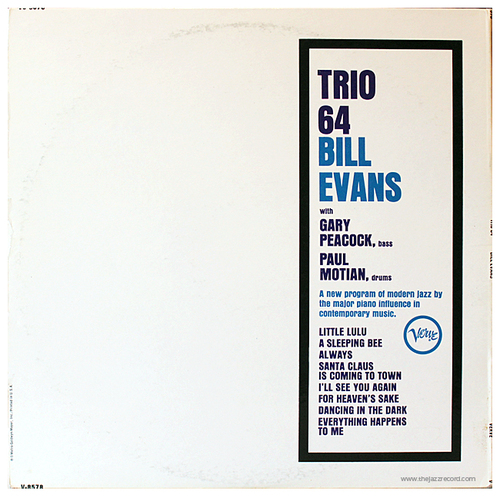 Bill Evans Trio 64 (Acoustic Sounds Series)