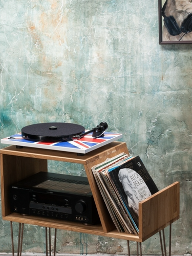 OnlyVinyl Vinyl Record Player Stand Natural Ash