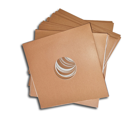 OnlyVinyl Outer Record Sleeves Cardboard Center Hole Brown 10" Set (50 pcs.)