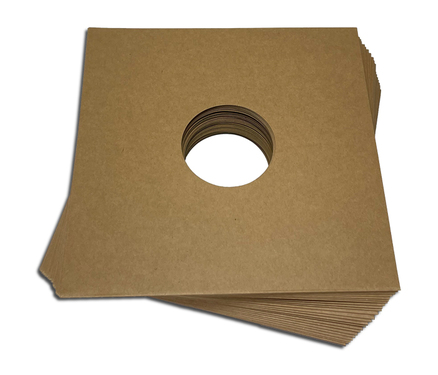 OnlyVinyl Outer Record Sleeves Cardboard Center Hole Natural Brown 10" Set (25 pcs.)
