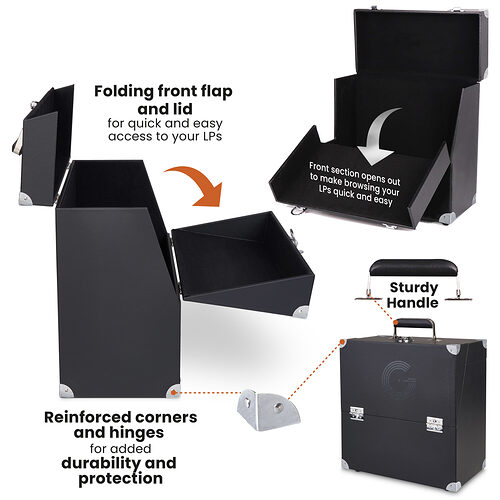 Legend Vinyl Record Storage Case Black