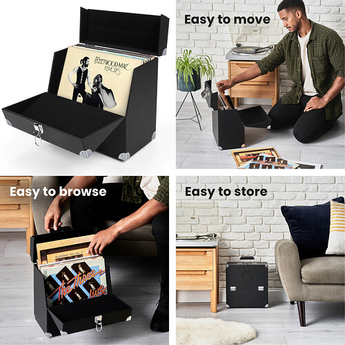 Legend Vinyl Record Storage Case Black