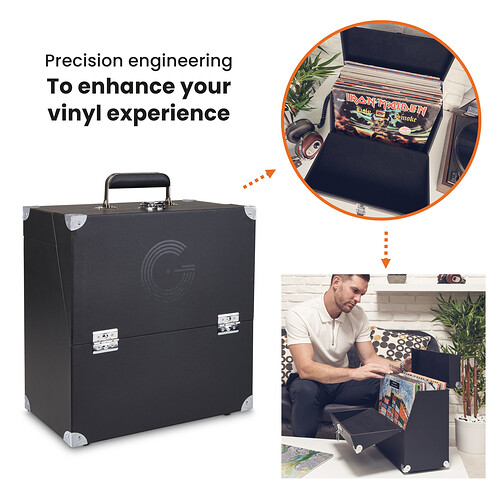Legend Vinyl Record Storage Case Black