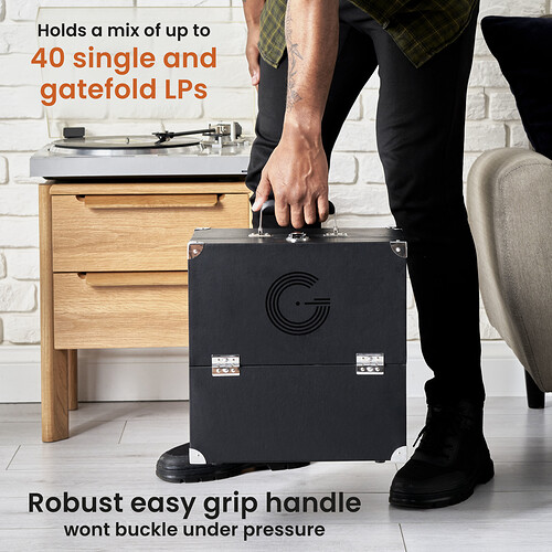 Legend Vinyl Record Storage Case Black