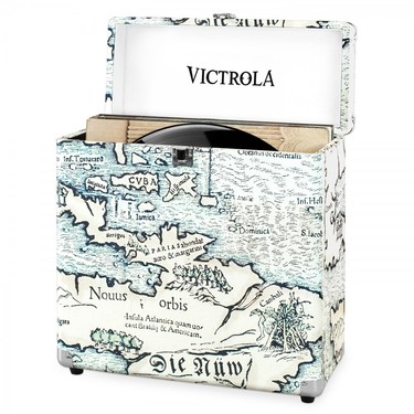 Victrola Storage Case for Vinyl Records Map Print