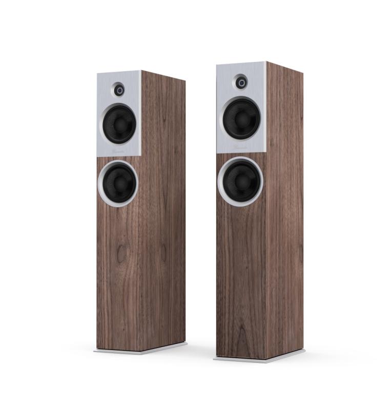 Burmester B18 Loudspeaker Silver American Walnut