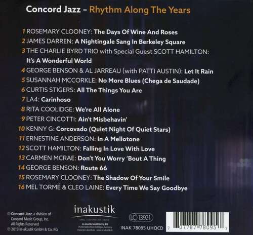 Various Artists Concord Jazz Rhythm Along The Years UHQCD