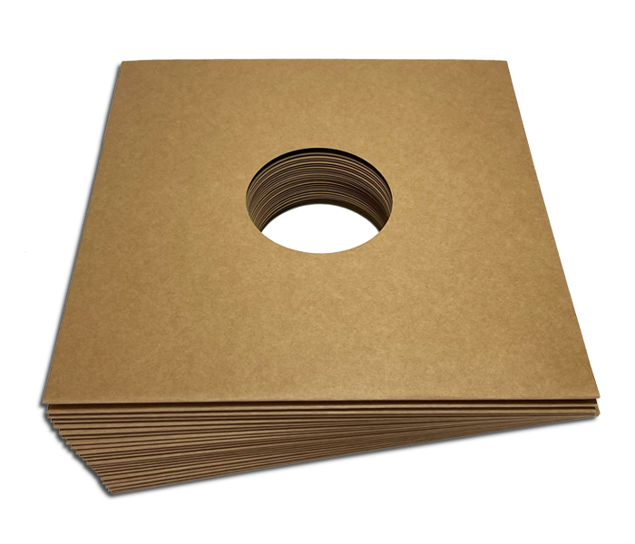 OnlyVinyl Outer Record Sleeves Cardboard Center Hole Natural Brown Set (25 pcs.)