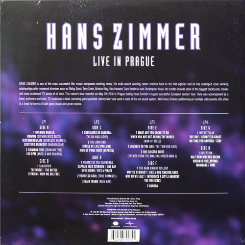 Hans Zimmer Live In Prague (Coloured Purple Vinyl) (4 LP)