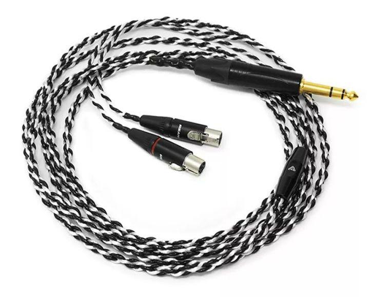 Audeze Black-Sliver Headphone Cable, 1/4" Stereo Plug For LCDs