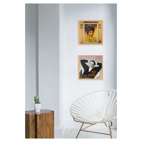 Dynavox Vinyl Record Cover Removable Frame Wood Decor Light Brown