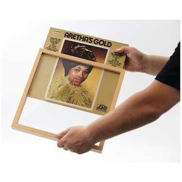 Dynavox Vinyl Record Cover Removable Frame Wood Decor Light Brown