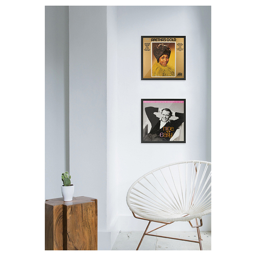 Dynavox Vinyl Record Cover Removable Frame Wood Decor Black