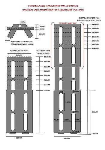 Atacama Universal CM Panel - Portrait Cable Management Pack