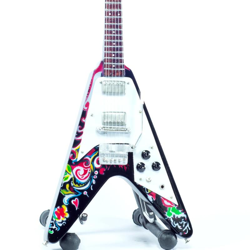 Mini Guitar Replica Jimmy Hendrix Psychedelic Flying V