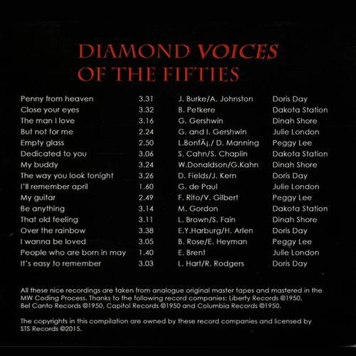 Various Artists Diamond Voices Of The Fifties CD