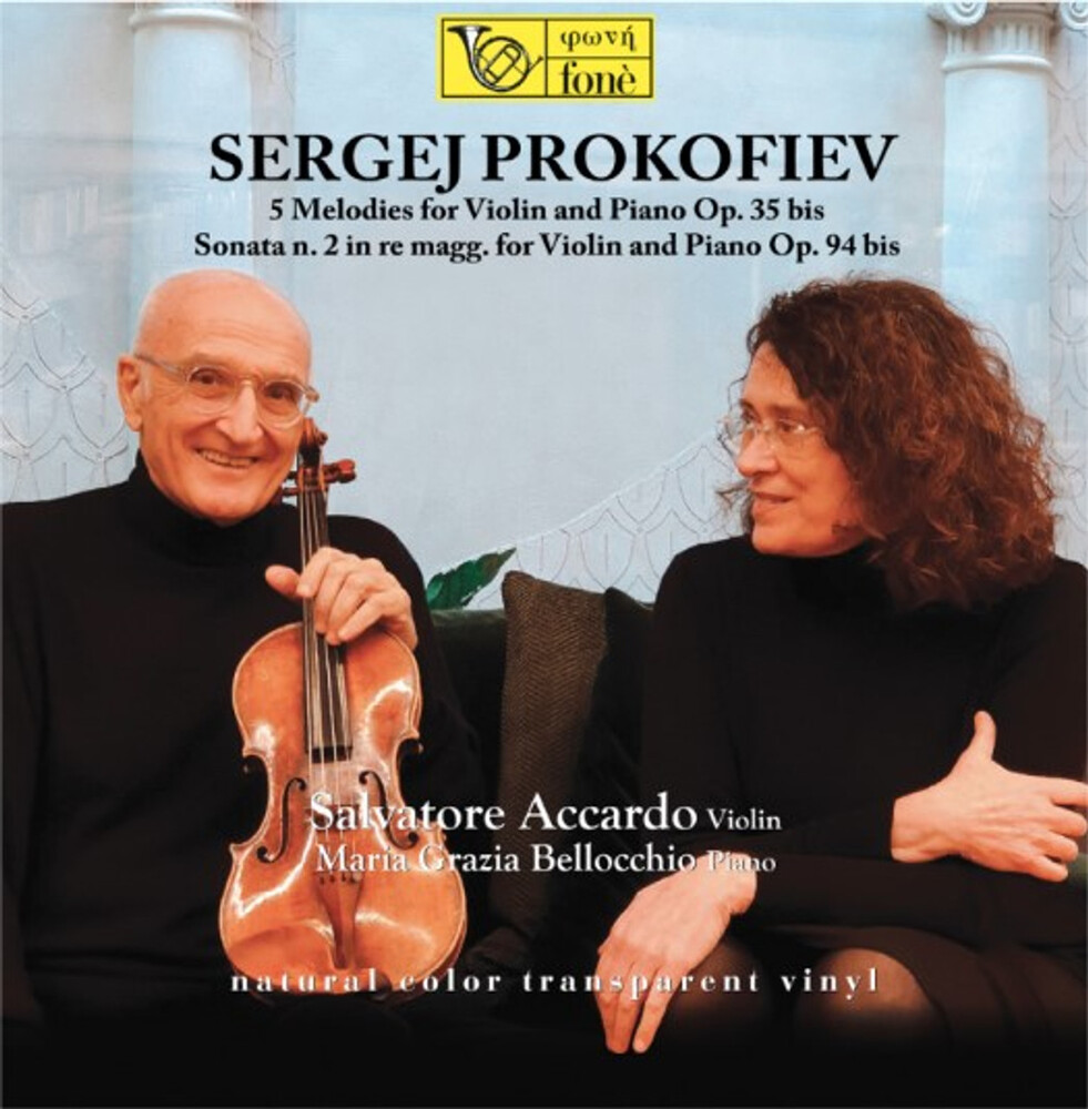 Salvatore Accardo & Maria Grazia Bellocchio Prokofiev 5 Melodies for Violin and Piano Sonata No 2 Transparent Vinyl