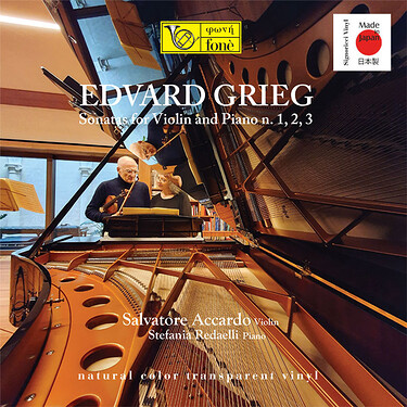 Salvatore Accardo & Stefania Redaelli Edvard Grieg Sonatas for Violin and Piano No 1-3 Transparent Vinyl (2 LP)