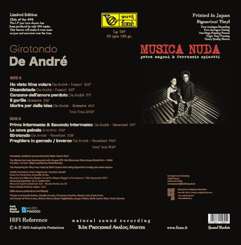 Musica Nuda Girotondo De André Transparent Vinyl