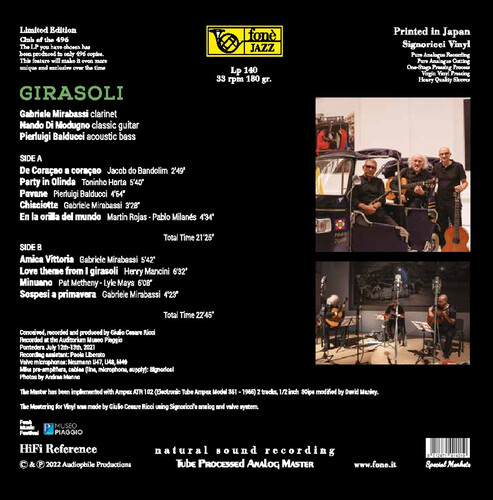 Gabriele Mirabassi, Nando Di Modugno & Pierluigi Balducci Girasoli Transparent Vinyl