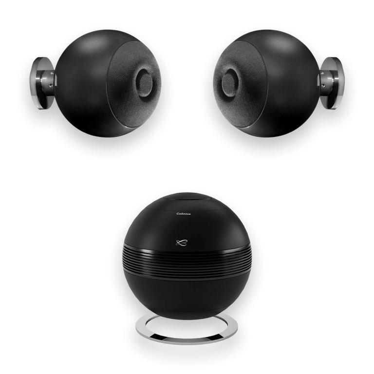 Cabasse PEARL SUB BLACK & 2x RIGA 2 ON WALL BLACK
