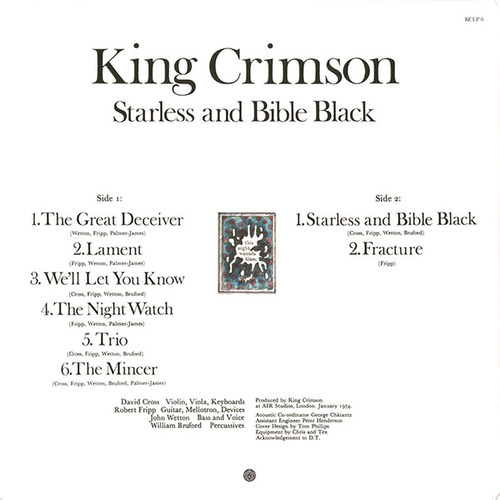 King Crimson Starless and Bible Black
