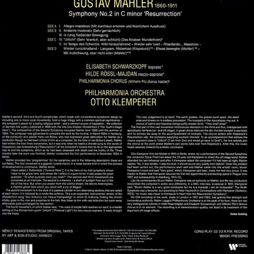 Otto Klemperer & Philharmonia Orchestra and Chorus Mahler: Symphony No.2 In C Minor 