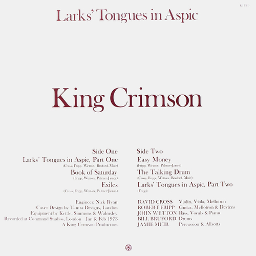 King Crimson Larks' Tongues In Aspic