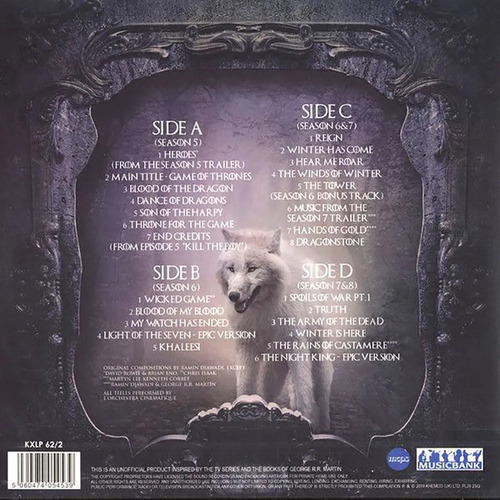 OST Game of Thrones Vol.2 Picture Disc (2 LP)