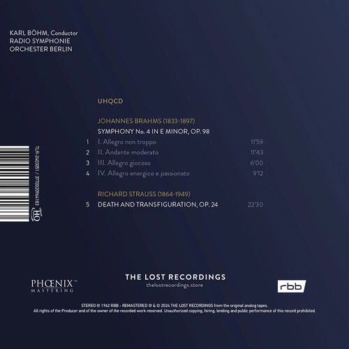Karl Böhm The Unreleased Berlin Recordings 1962 UHQCD