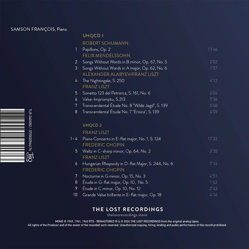 Samson François The Unreleased Swiss Recordings 1962 (2 UHQCD)
