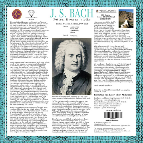 Petteri Iivonen J.S. Bach Partita No.2 in D Minor 45RPM