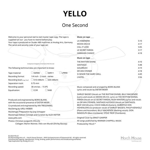 Yello One Second Mastertape Standard Quality Reel To Reel Tape (1 Reel)