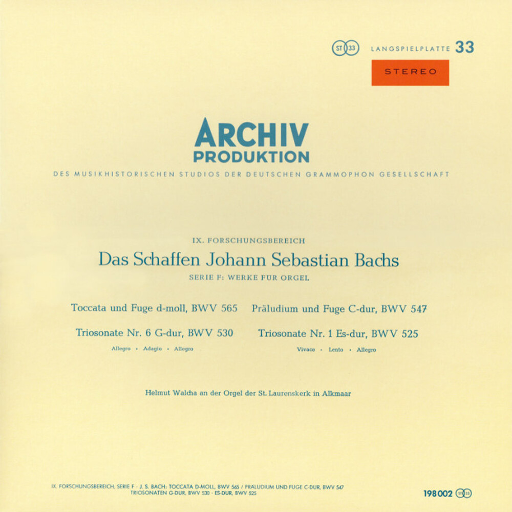 Johann Sebastian Bach Organ Works Mastertape Standard Quality Reel To Reel Tape (1 Reel)