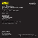Giacomo Franci Igor Stravinsky The Complete Published Piano Works Mastertape Studio Quality Reel To Reel Tape (5 Reels)
